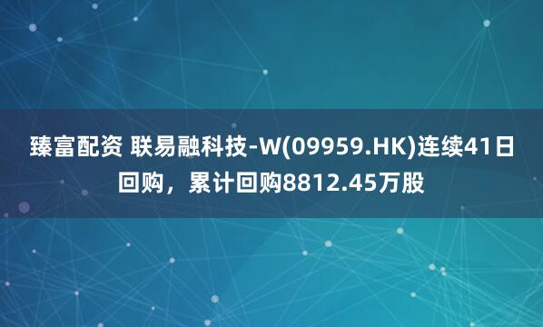 臻富配资 联易融科技-W(09959.HK)连续41日回购,累计回购8812.45万股